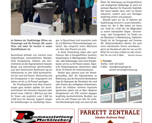 Team von Finanzengel und FORMAXX beim Tag der offenen Tür in Markkleeberg
